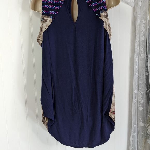 Tt COLLECTION Printed Mixed Media Tunic Sz S - Picture 9 of 13